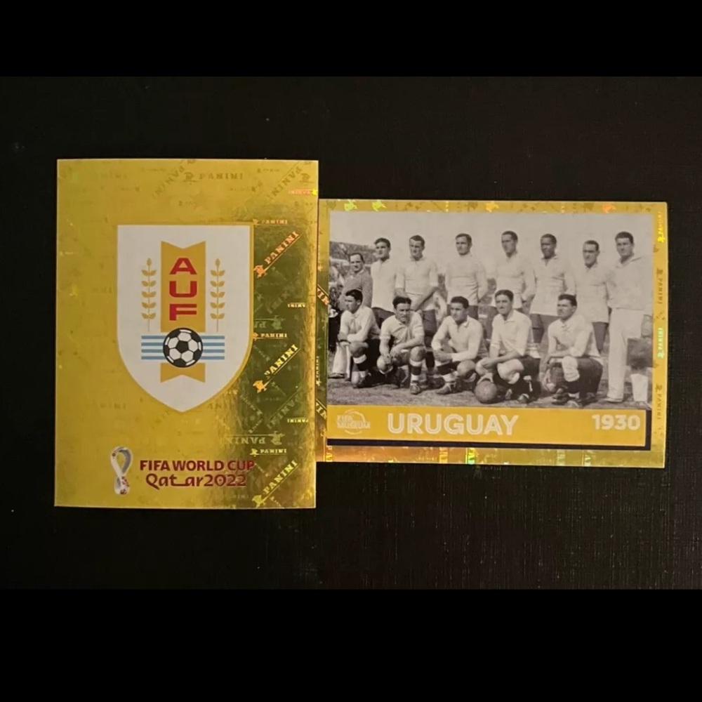 Panini World Cup Qatar 2022 Stickers Uruguay URU 2 and FWC 19 Foil US/CAN Ed